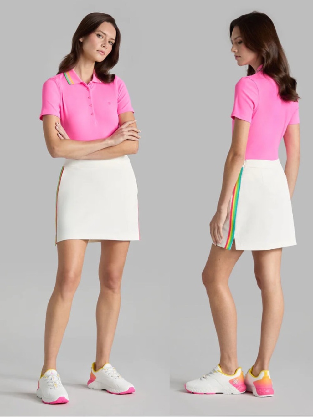G/FORE || Neon Pink Rainbow Contrast Set Small 2 NWT
